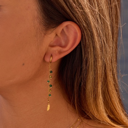 Boucles d'oreilles pendantes Simple Series Daily Tassel en acier inoxydable étanche couleur or