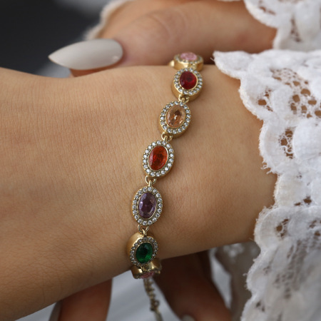 Bracelets de perles pour femmes en acier inoxydable de luxe, étanches, couleur or et zircon.