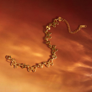 Bracelet À Maillons Luxueux Et Simples En Acier Inoxydable, Orné D'Un Papillon, De Zircon Doré Et D'Une Étanchéité. h5 Image4