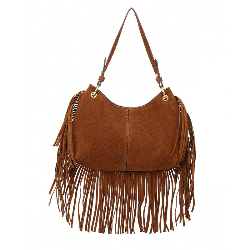 Sac Cabas Femme En Daim À Pompons Style Streetwear 