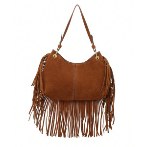 Sac Cabas Femme En Daim À Pompons Style Streetwear h5 