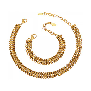 Colliers À Maillons Pour Femmes Daily Chain En Acier Inoxydable Étanche Couleur Or h5 Image5