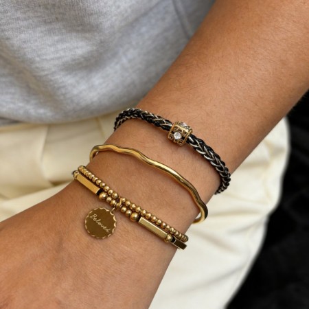 Bracelets à breloques rétro classiques en acier inoxydable, étanches, couleur or, pour femmes 2