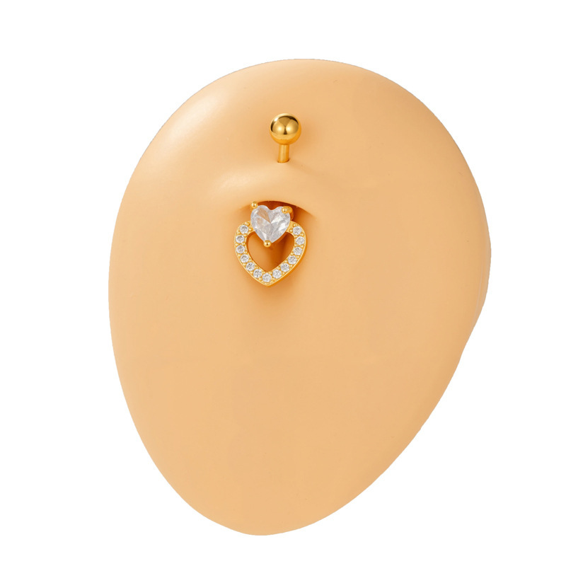 Piercings De Nombril En Zircon Couleur Cuivre Doré, Forme Cœur Et Serpent h5Image6