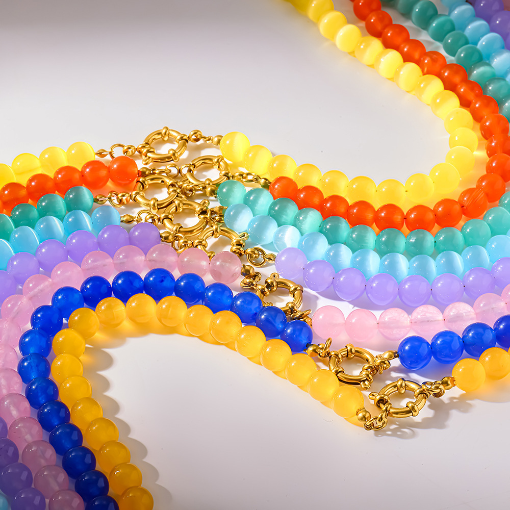 Colliers De Perles Pour Femmes En Acier Inoxydable Étanche De La Collection Simple Series Daily Beads Image3