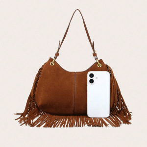 Sac Cabas Femme En Daim À Pompons Style Streetwear h5 Image5