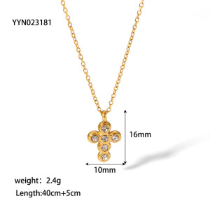 Boucles D'Oreilles Puces Simple Series Daily Cross En Acier Inoxydable Étanches Pour Femmes h5 Image2