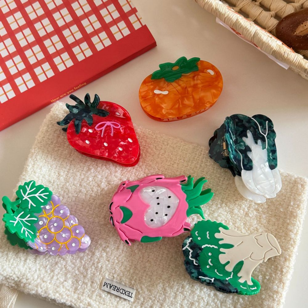 Feuille D'Acétate Imitation Fruits Mignons De La Série Simple - Pinces À Cheveux Pour Femmes Image5