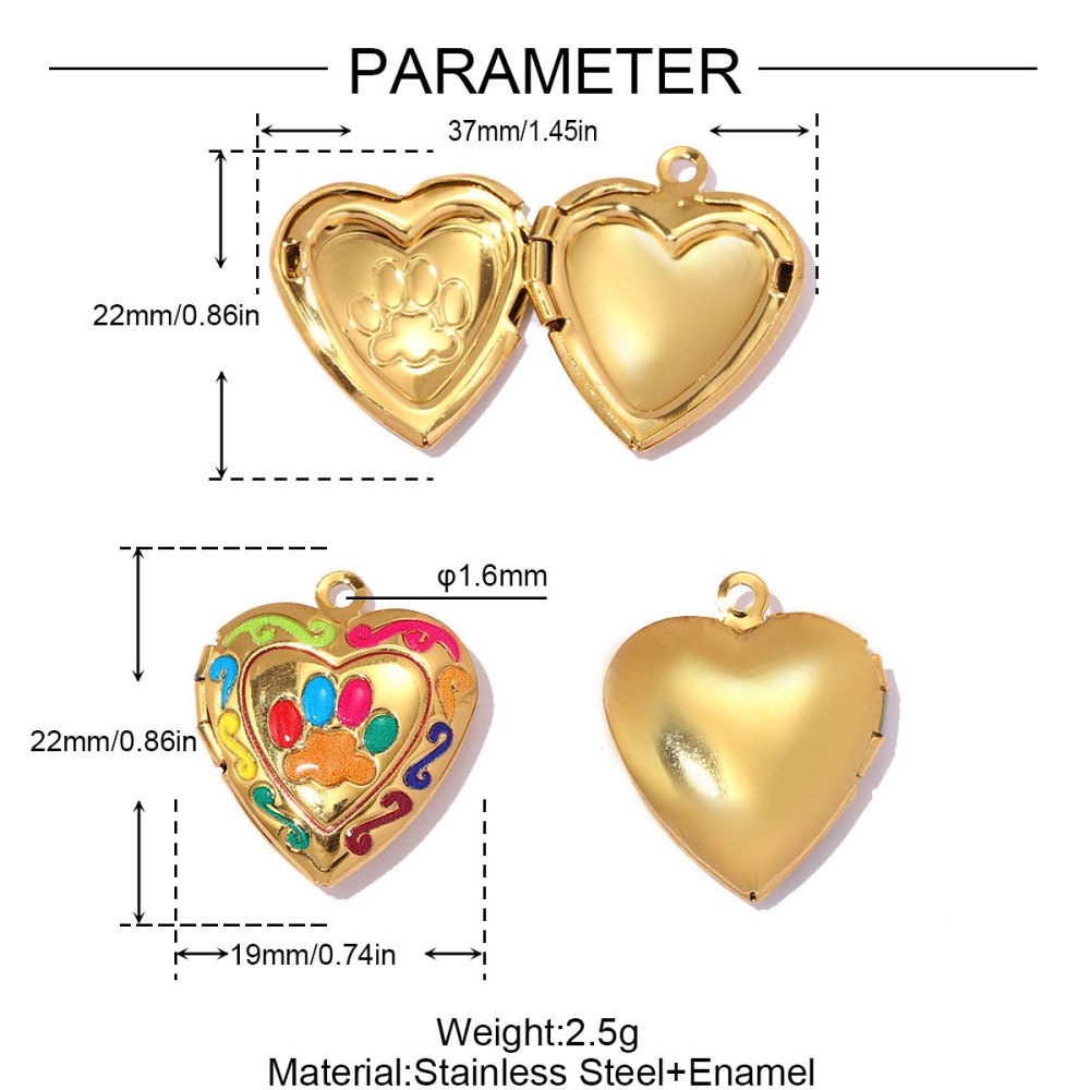 Pendentifs Romantiques En Forme De Cœur Rectangulaire, En Acier Inoxydable Étanche, Couleur Or, À Faire Soi-Même.