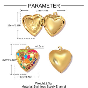 Pendentifs Romantiques En Forme De Cœur Rectangulaire, En Acier Inoxydable Étanche, Couleur Or, À Faire Soi-Même. h5