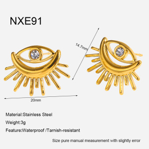 Boucles D'Oreilles Puces Classiques En Forme De Cœur Et De Soleil, En Acier Inoxydable Étanche, Couleur Or, Pour Femmes h5 