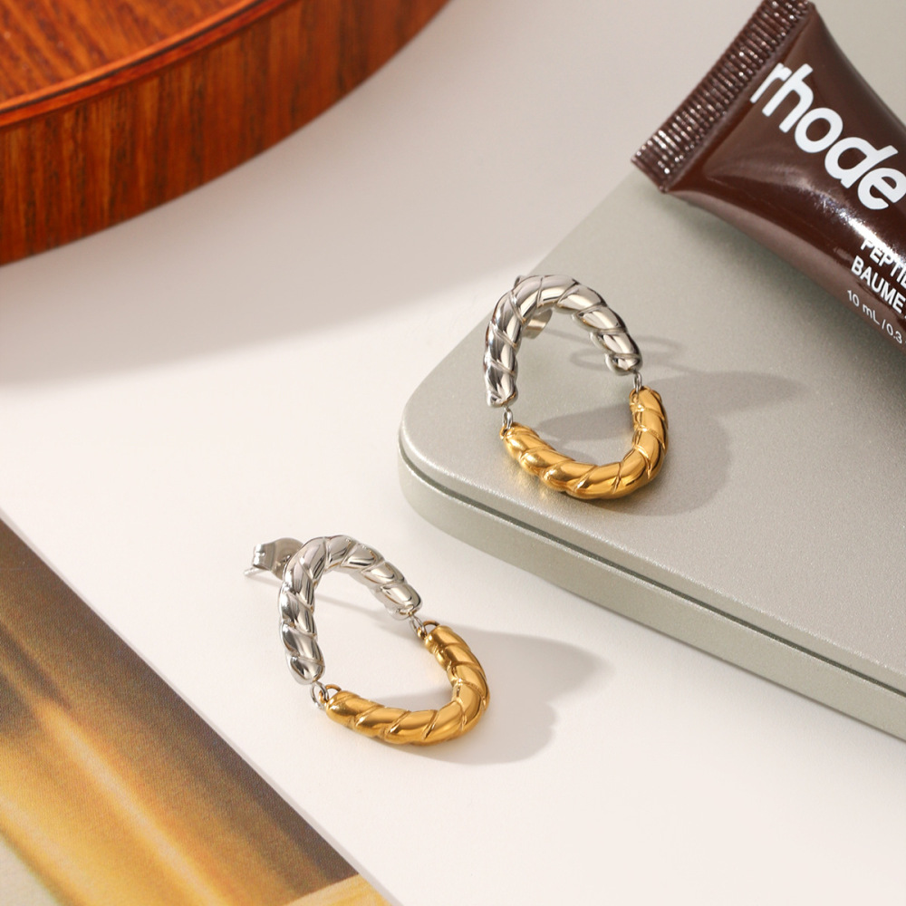 Boucles D'Oreilles Pendantes Rondes Pour Femmes, En Acier Inoxydable Étanche, De Couleurs Assorties Image4