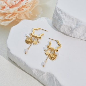 Ensembles De Bijoux Pour Femmes Simple Series Daily Sun En Acier Inoxydable Étanche Couleur Or h5 Image4