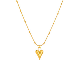Ensembles De Bijoux Pour Femmes Simple Series Elegant Heart En Acier Inoxydable Étanche Couleur Or h5 Image2