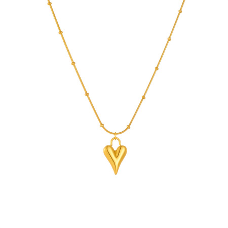 Ensembles de bijoux pour femmes Simple Series Elegant Heart en acier inoxydable étanche couleur or 2