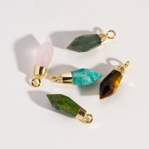 Pendentifs Pour Femmes En Pierre Naturelle Couleur Or, Forme Irrégulière Rétro, Dégradé De Couleurs. h5 Image3