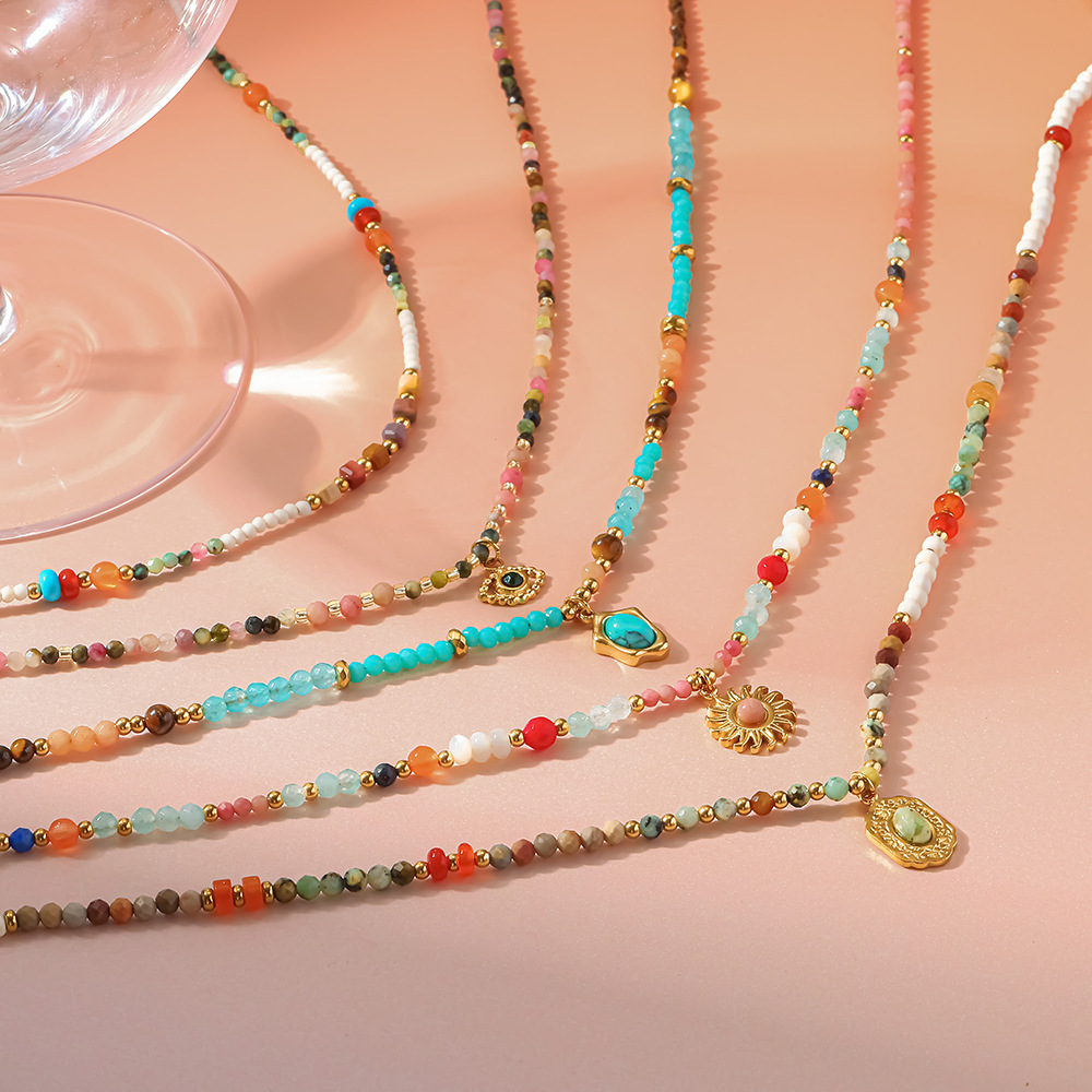 Colliers De Perles Bohèmes De Forme Irrégulière, Ornés De Pierres Naturelles Couleur Or, Pour Femmes. Image3