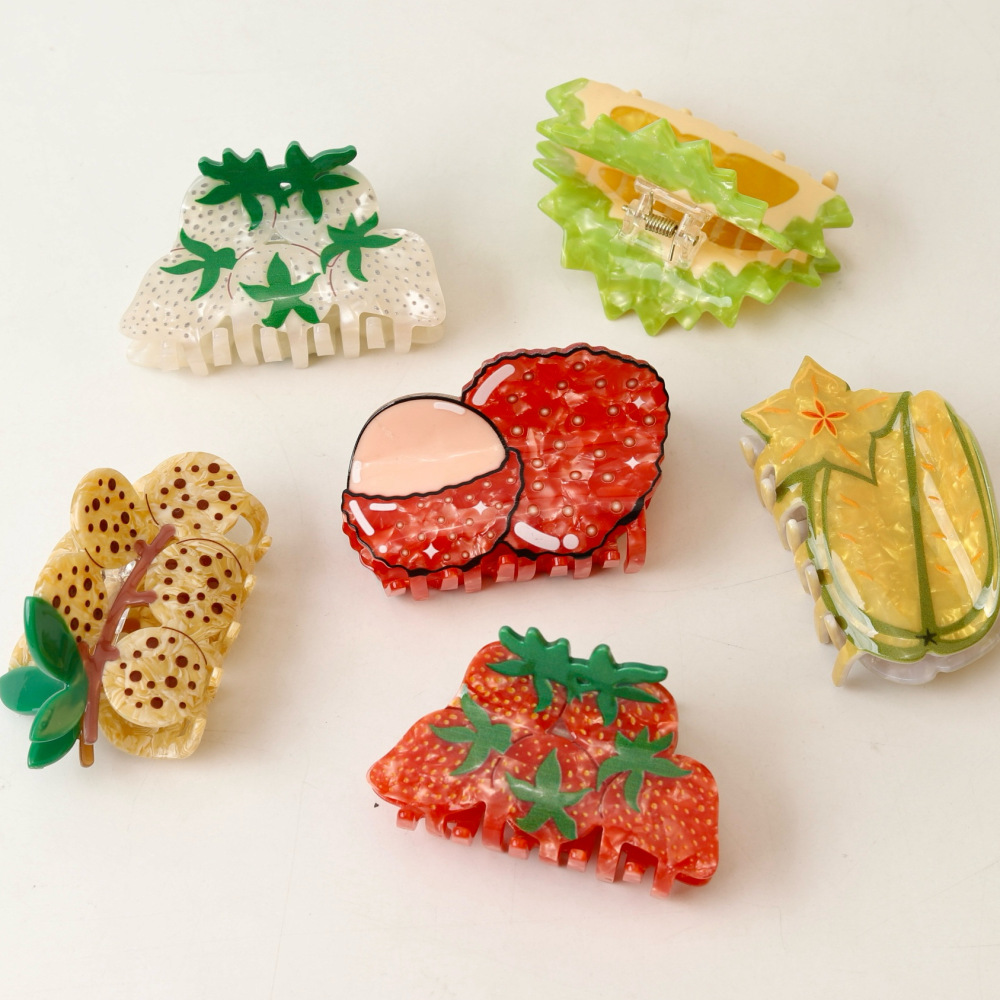 Pinces À Cheveux Pour Femmes En Acétate De Fruits Sucrés, Collection Romantique Image4