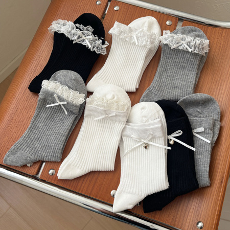 Chaussettes mi-mollet High Bounce Cute Lece à petits motifs floraux