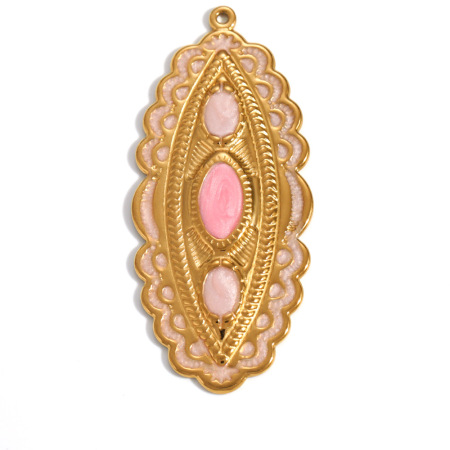 Pendentifs femme en acier inoxydable étanches, motif fleurs et coquillages, collection romantique à faire soi-même 2