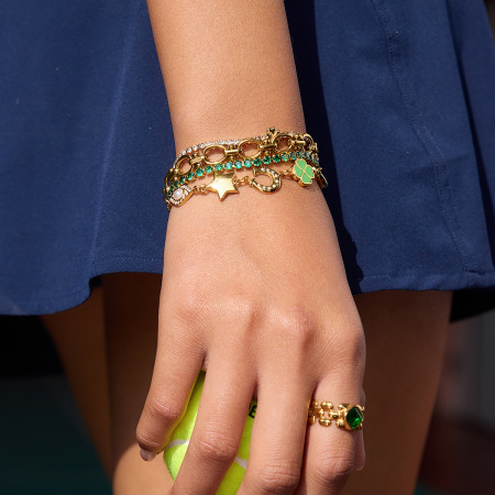 Bracelets à breloques pour femmes, en acier inoxydable doré, imperméables et anti-ternissement, avec motif trèfle mignon
