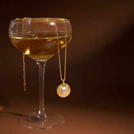 Colliers pendentifs pour femmes en acier inoxydable étanche, couleur or, en forme d'œil du diable et de cœur, avec zircon.