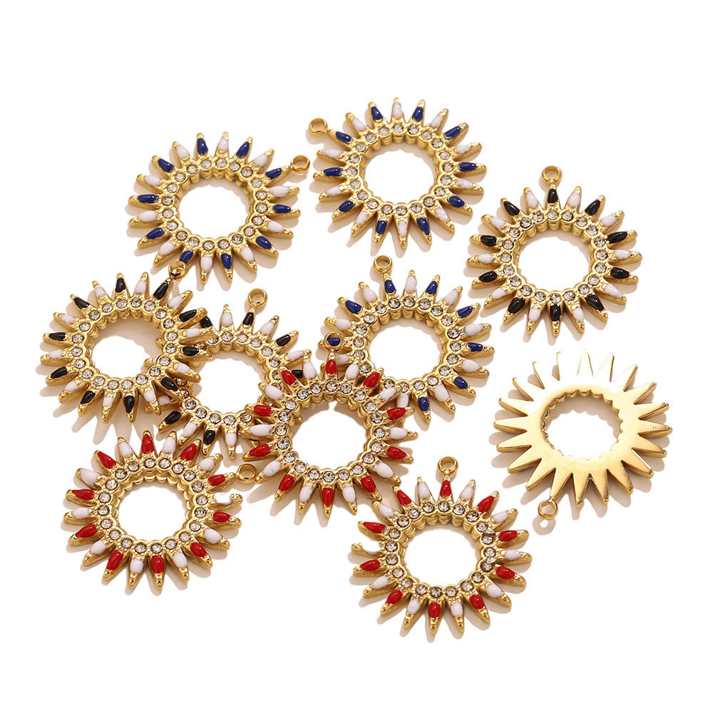 Pendentifs Pour Femmes Simple Series Diy Sun En Acier Inoxydable Étanche Couleur Or Image5