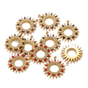 Pendentifs Pour Femmes Simple Series Diy Sun En Acier Inoxydable Étanche Couleur Or h5 Image5