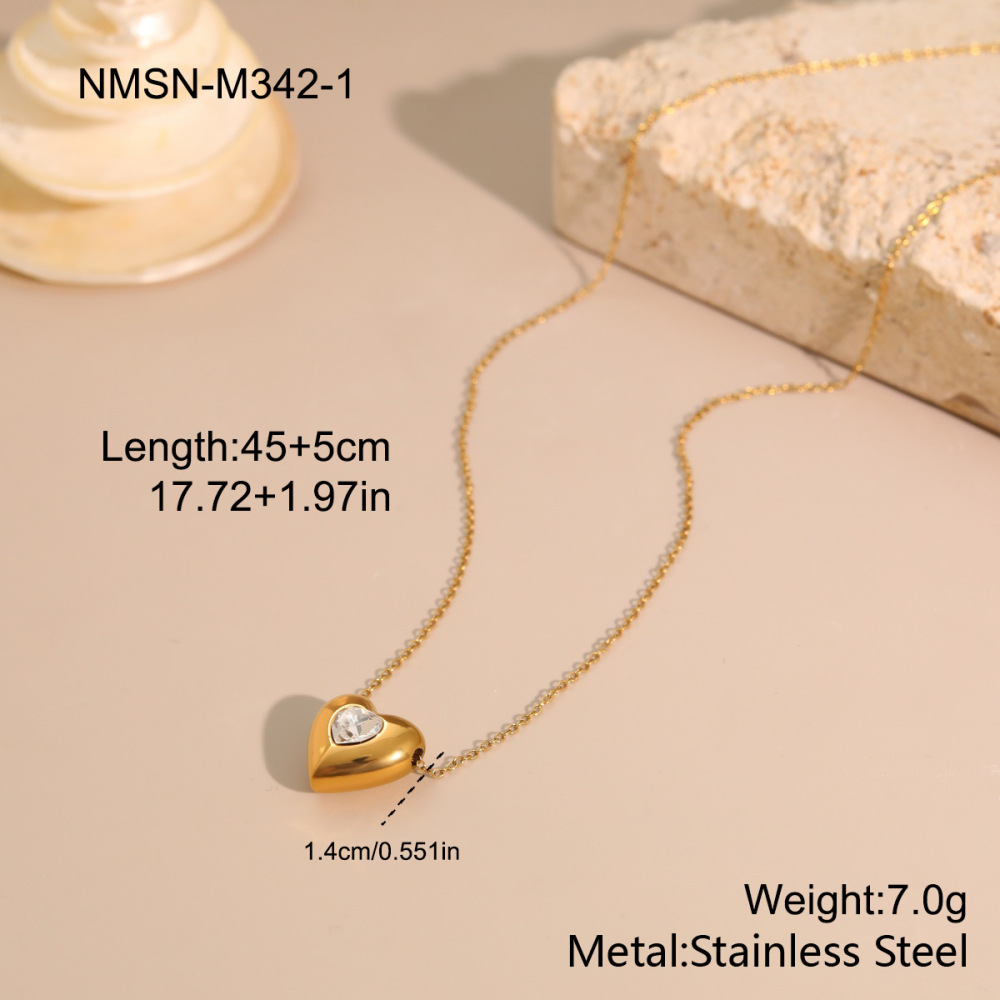 Collier Chaîne Cœur Simple Pour Femme, En Acier Inoxydable Étanche Couleur Or