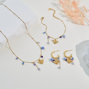 Ensembles De Bijoux Pour Femmes Simple Series Daily Wings En Acier Inoxydable Étanche Couleur Or h5 Image2