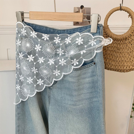 Écharpes D'Été Pour Femmes En Dentelle Ajourée, Couleur Unie Douce, Collection Romantique 2