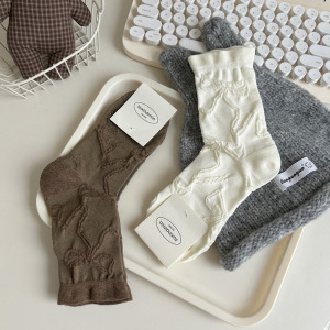 Chaussettes Mi-Mollet Décontractées À Rebond Léger, Couleur Unie h5 Image3
