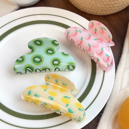 Pinces à cheveux pour femmes en PVC motif fruits sucrés, collection romantique 2