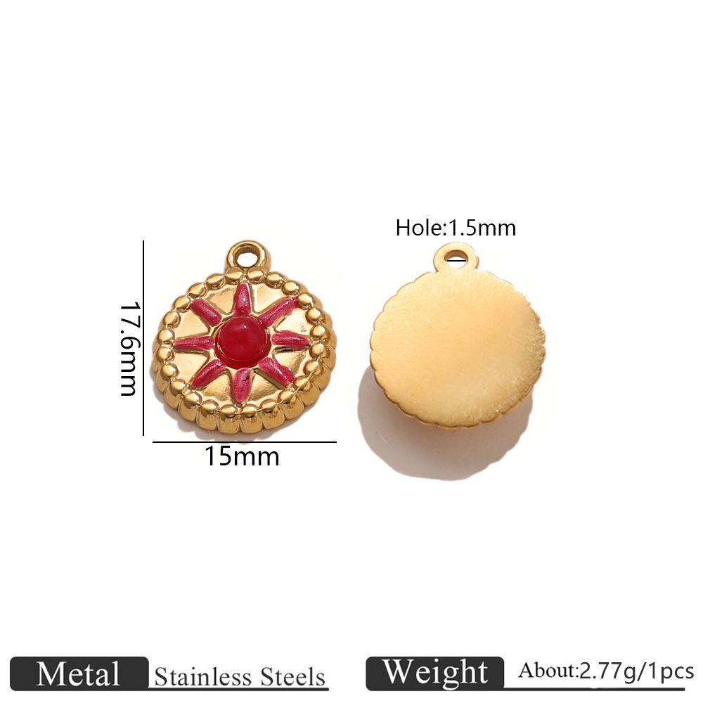 Pendentifs Pour Femmes En Acier Inoxydable Étanche, Couleur Or, Motif Cercle Soleil, Collection Classique À Faire Soi-Même 