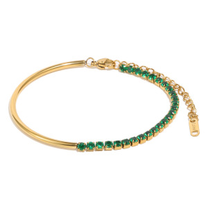 Bracelet Chaîne Luxueux Pour Femme En Acier Inoxydable, Étanche, Couleur Or, Orné De Zircon. h5 