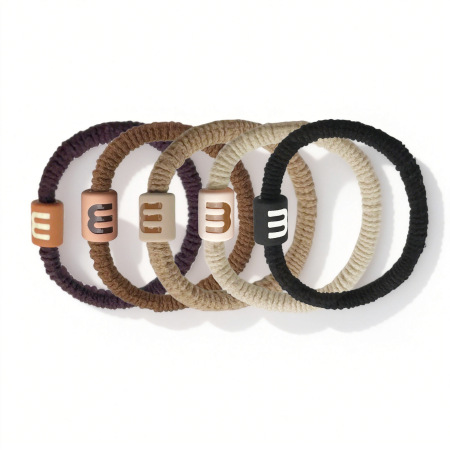 Élastiques à cheveux pour femmes, style décontracté, avec lettres et haute élasticité, collection Simple 2
