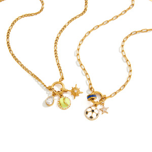 Colliers Pendentifs Pour Femmes, En Acier Inoxydable Doré, Imperméables Et Anti-Ternissement, Parfaits Pour Le Tennis Et Le Sport. h5 Image5