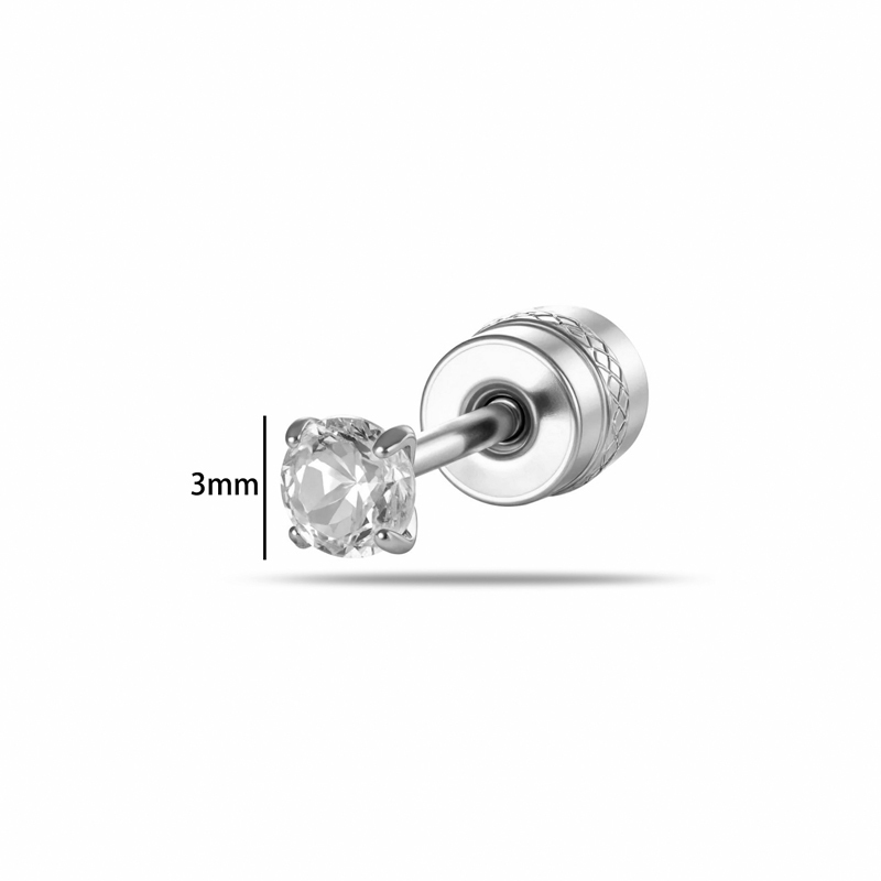 Boucles D'Oreilles Piercing Pour Femme, Luxueuses, Simples, Géométriques, En Acier Inoxydable, Étanches, Couleur Or, Avec Zircon. Image2