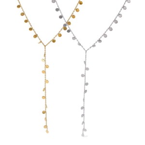 Colliers Pendentifs Pour Femmes Simple Series Daily Circle En Acier Inoxydable Étanche Couleur Or h5 Image5