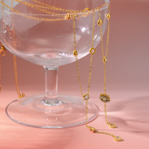 Colliers Pendentifs Pour Femmes, Luxueux Et Élégants, En Acier Inoxydable, Couleur Or, Ornés D'Un Zircon Et D'Un Œil De Diable En Forme De Lune. h5 Image3
