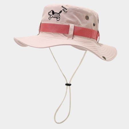 Casquette de randonnée en tissu brodée d'un adorable chien