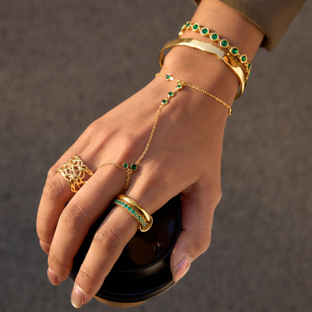 Ensembles de bracelets élégants et luxueux pour femmes, en acier inoxydable, étanches, couleur or, avec zircon.