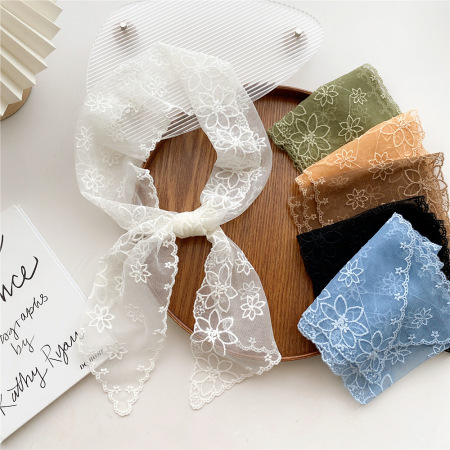 Bandana d'été pour femme en dentelle à fleurs simples