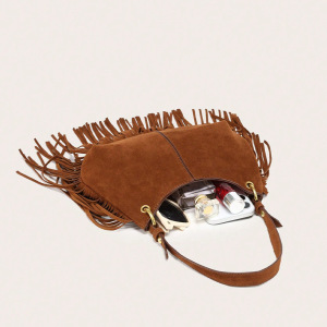 Sac Cabas Femme En Daim À Pompons Style Streetwear h5 Image4