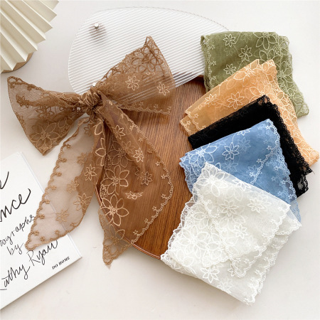 Bandana d'été pour femme en dentelle à fleurs simples 2