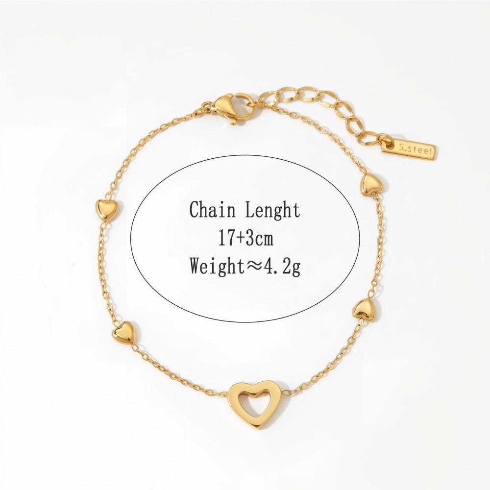 Ensembles De Colliers Pour Femmes En Acier Inoxydable Doré, Motif Cœur Charmant Image6