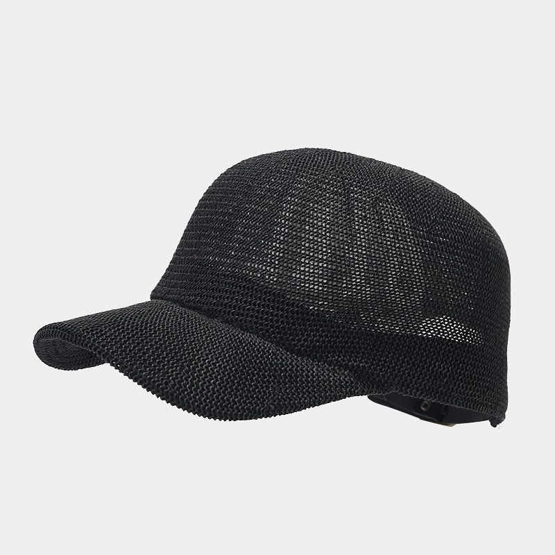 Casquette De Baseball En Paille Ajourée, Couleur Unie Décontractée, Pour Femme 