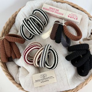Élastiques À Cheveux Élastiques Pour Femmes, De Couleur Unie Ou Mélangée, Style Décontracté, Collection Simple Series h5 Image4