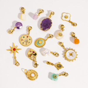Pendentifs Romantiques Diy De Style Océanique, En Pierres Naturelles Couleur Or, Forme Irrégulière h5 Image2