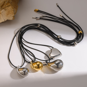 Collier Pendentif En Forme De Cœur Daily Droplet En Acier Inoxydable Étanche Couleur Or Pour Femme h5 Image3